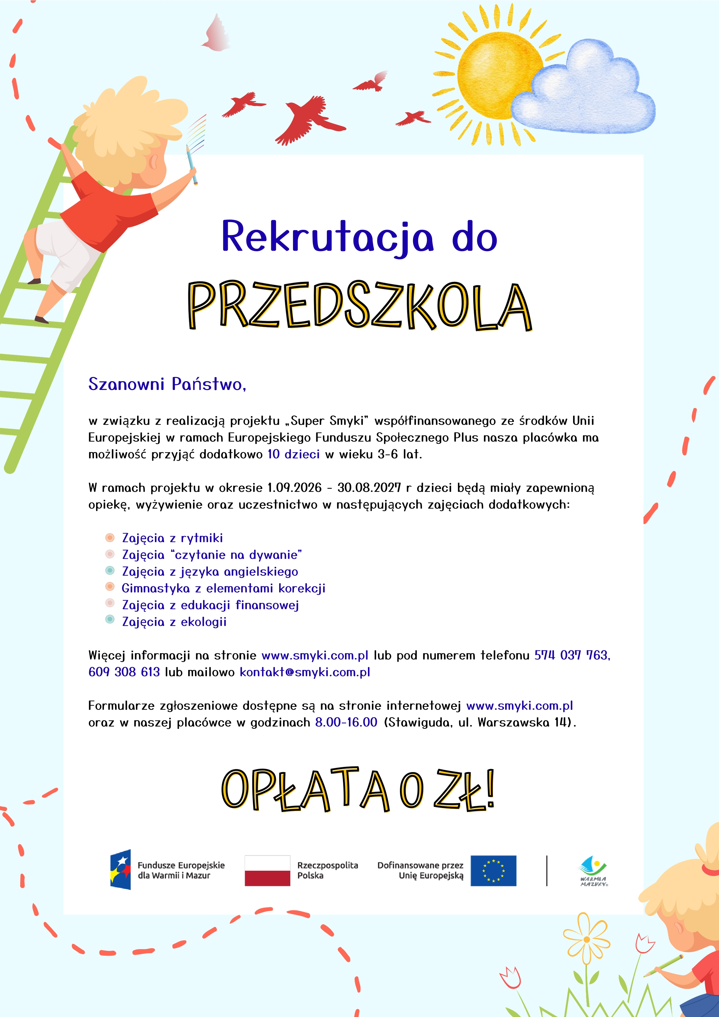 Rekrutacja do Przedszkola Super Smyki